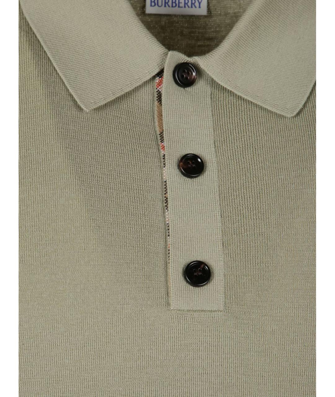 BURBERRY Зеленый шерстяной джемпер / свитер, фото 3