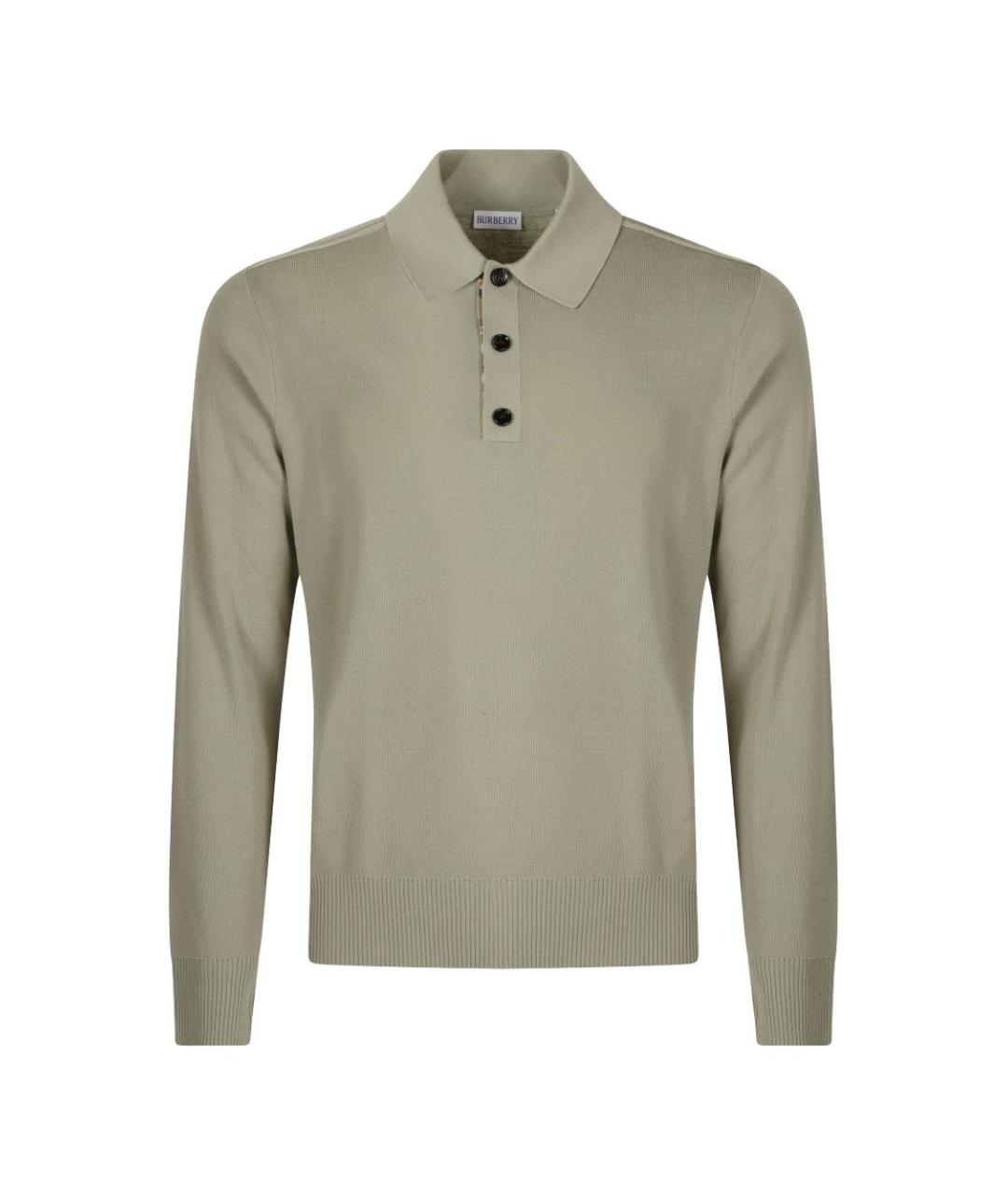 BURBERRY Зеленый шерстяной джемпер / свитер, фото 1