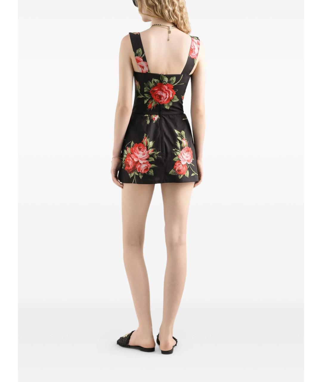 DOLCE&GABBANA Черное хлопковое повседневное платье, фото 3