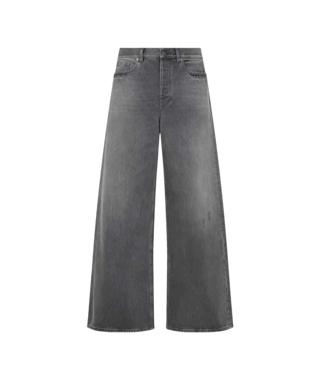 GOLDEN GOOSE DELUXE BRAND Серые хлопковые прямые джинсы, фото 1