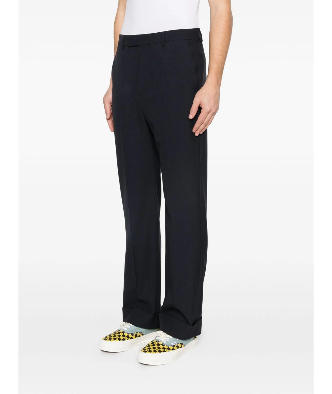 VALENTINO Темно-синие шерстяные повседневные брюки, фото 3