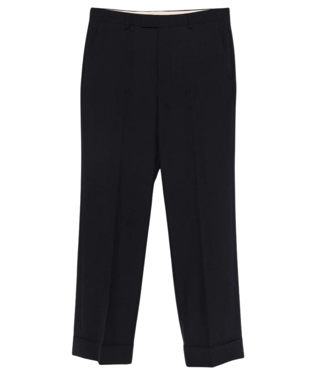 VALENTINO Темно-синие шерстяные повседневные брюки, фото 1