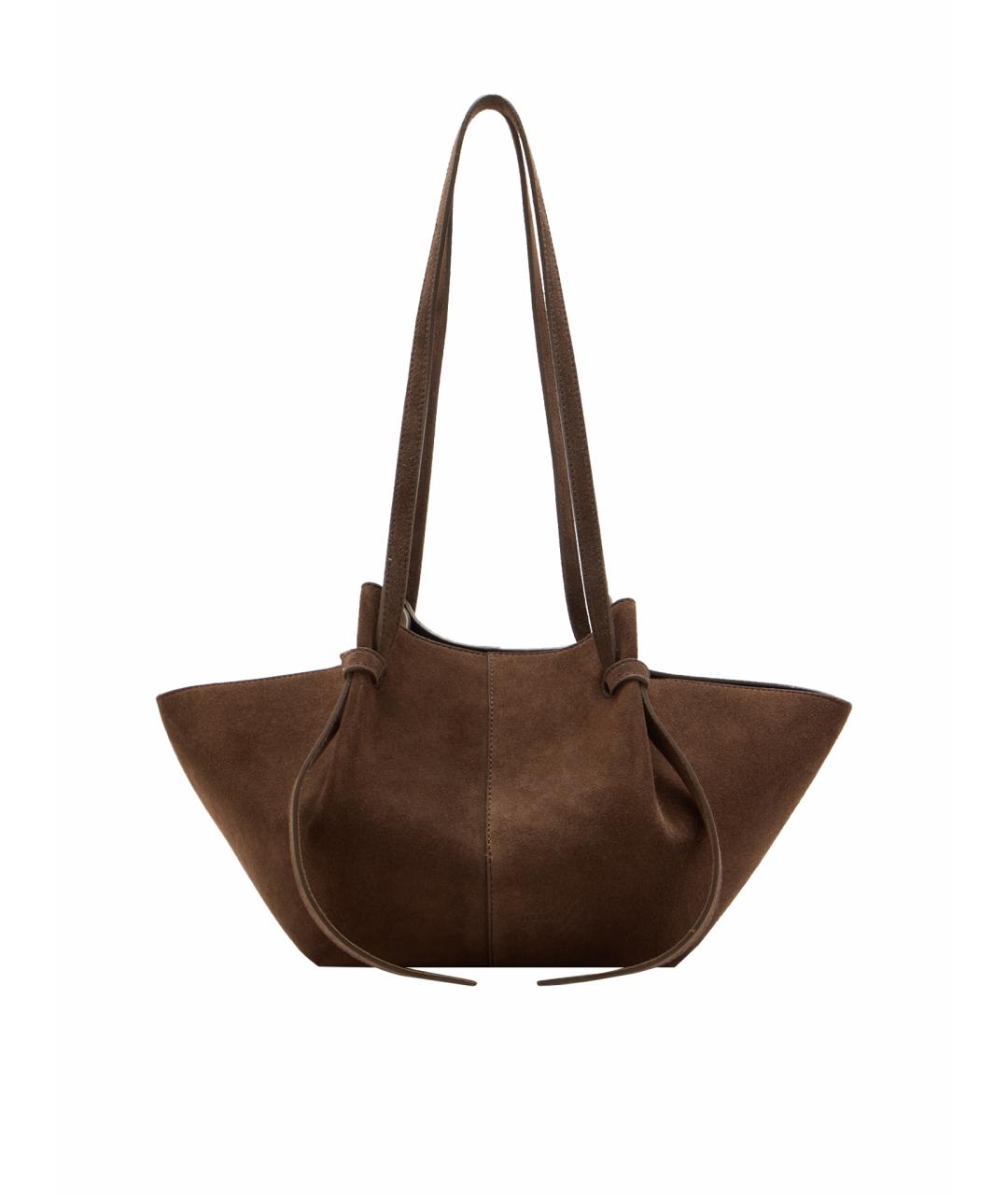 YUZEFI Коричневая замшевая сумка тоут, фото 1