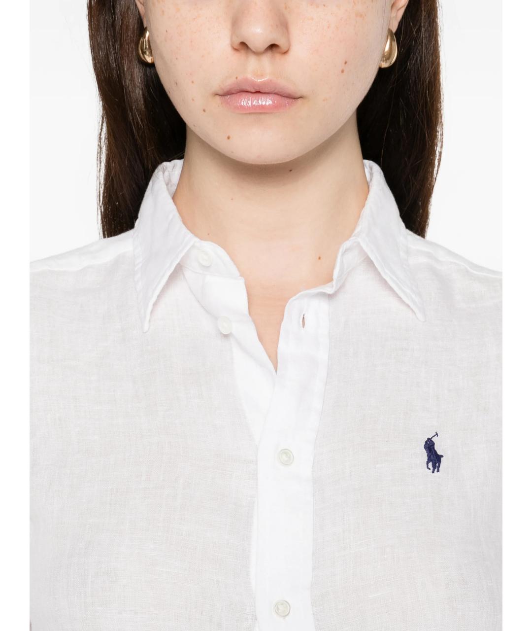 POLO RALPH LAUREN Белая льняная рубашка, фото 5