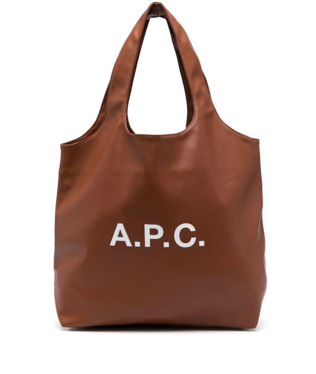 A.P.C. Коричневая сумка тоут из искусственной кожи, фото 1