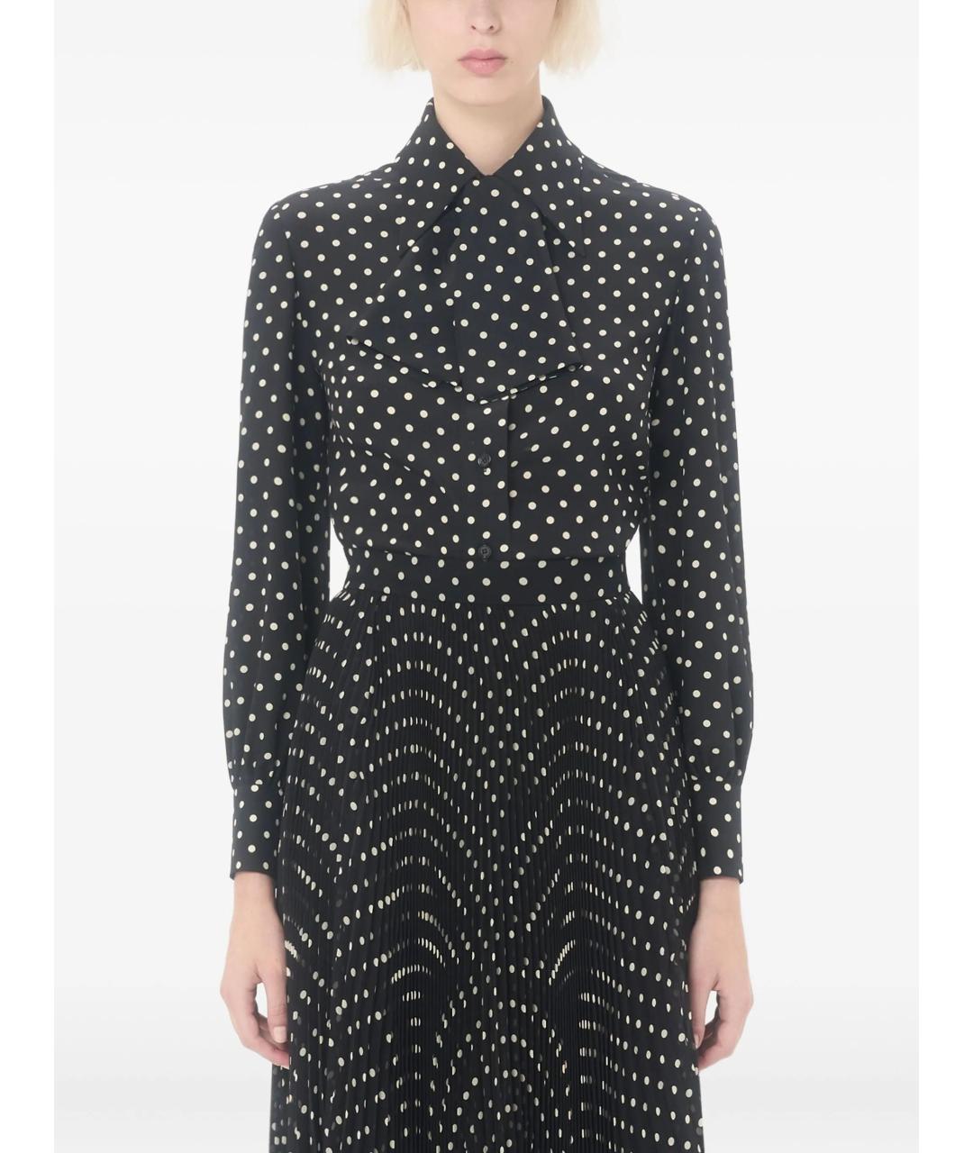 VALENTINO Черная шелковая блузы, фото 3