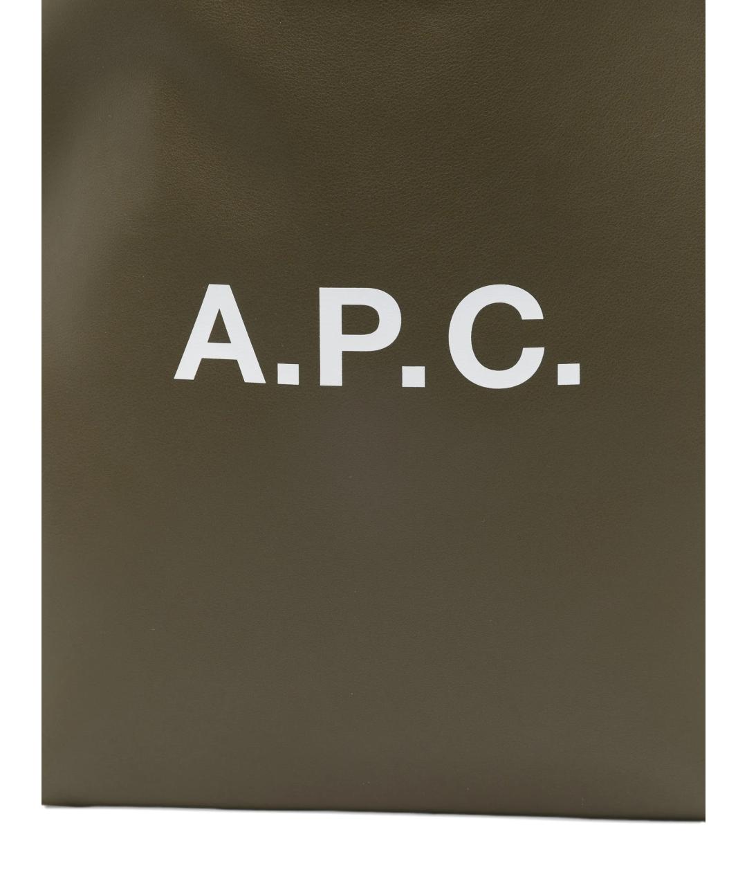 A.P.C. Зеленая сумка тоут, фото 4