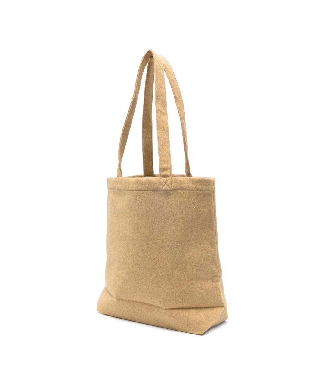 A.P.C. Бежевая шерстяная сумка тоут, фото 3