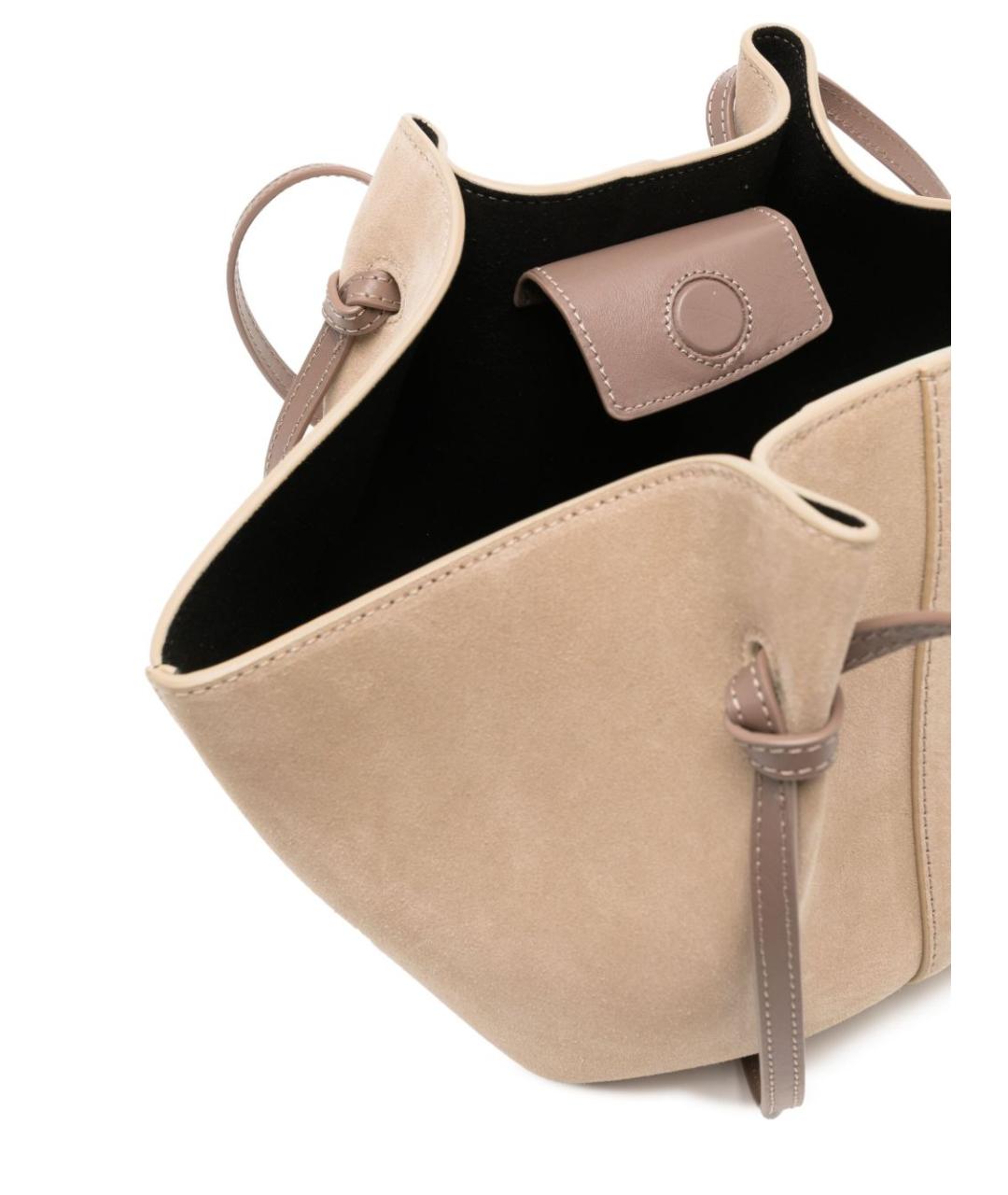 YUZEFI Бежевая кожаная сумка тоут, фото 5