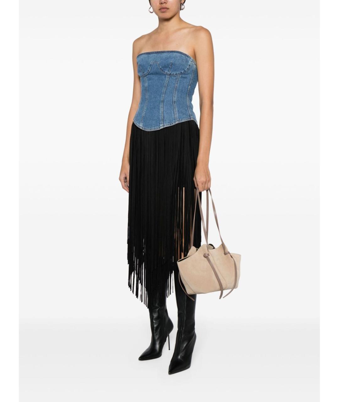 YUZEFI Бежевая кожаная сумка тоут, фото 2