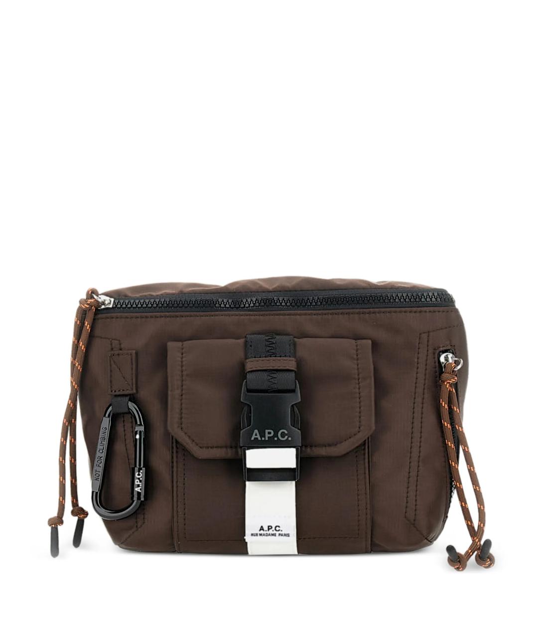 A.P.C. Коричневая тканевая сумка на плечо, фото 1