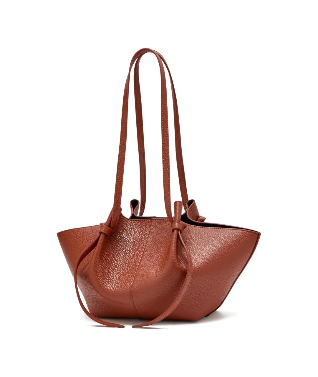 YUZEFI Коричневая кожаная сумка тоут, фото 2