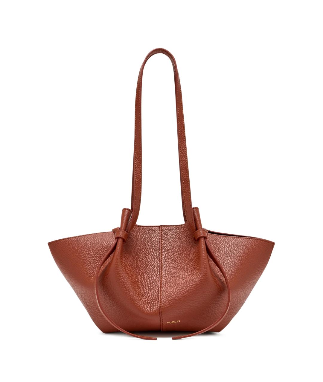 YUZEFI Коричневая кожаная сумка тоут, фото 1