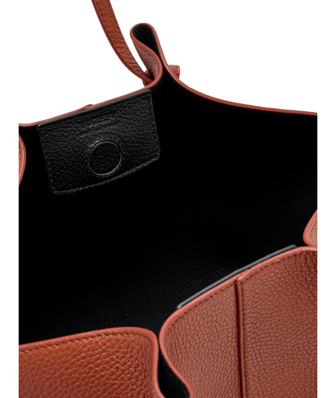 YUZEFI Коричневая кожаная сумка тоут, фото 4