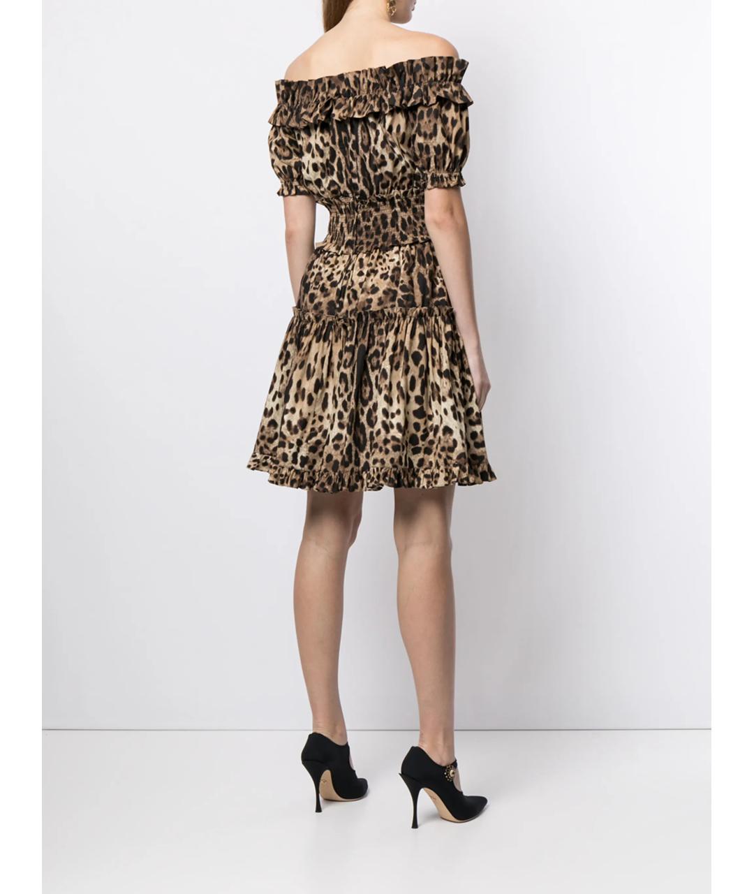 DOLCE&GABBANA Коричневое хлопковое платье, фото 4