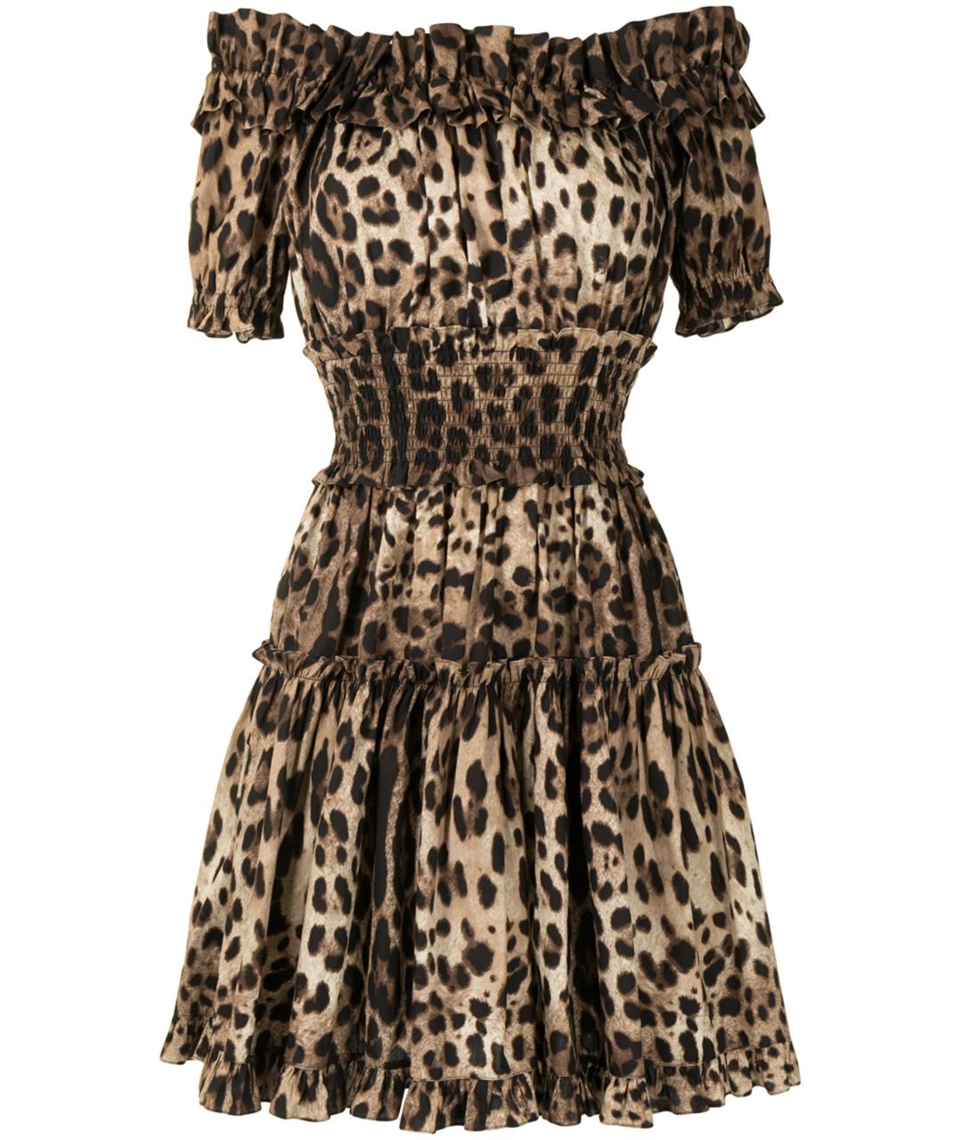 DOLCE&GABBANA Коричневое хлопковое платье, фото 1