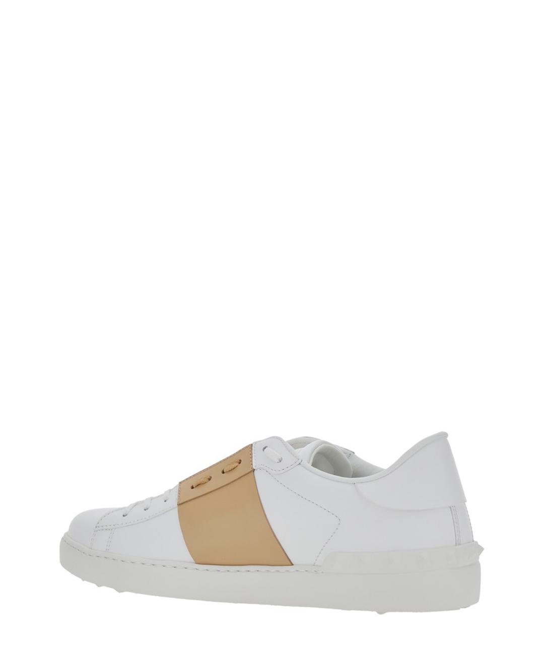 VALENTINO Белые кожаные низкие кроссовки / кеды, фото 3