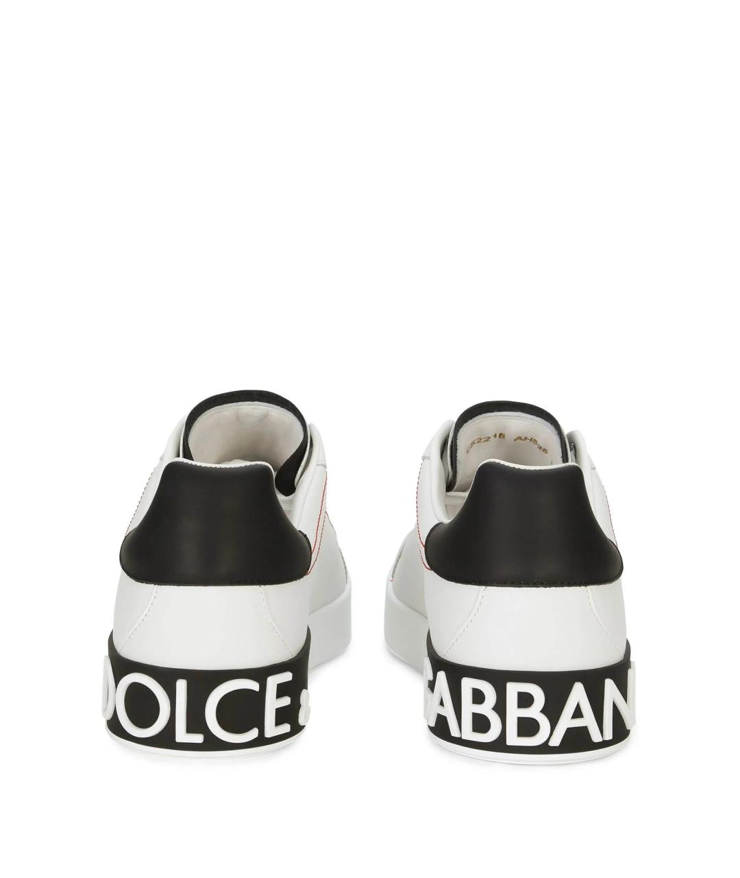 DOLCE&GABBANA Белые кожаные низкие кроссовки / кеды, фото 3