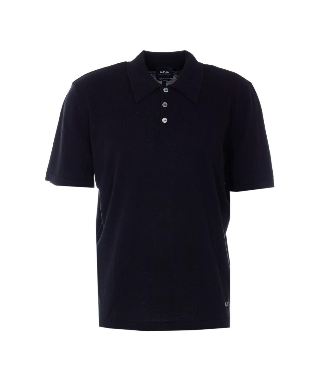 A.P.C. Черное хлопковое поло с коротким рукавом, фото 1