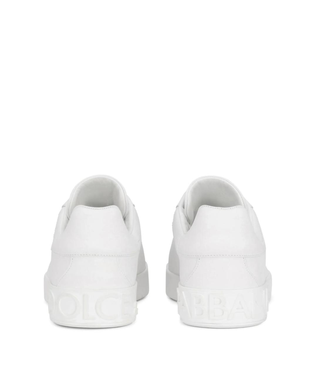 DOLCE&GABBANA Белые кожаные низкие кроссовки / кеды, фото 3