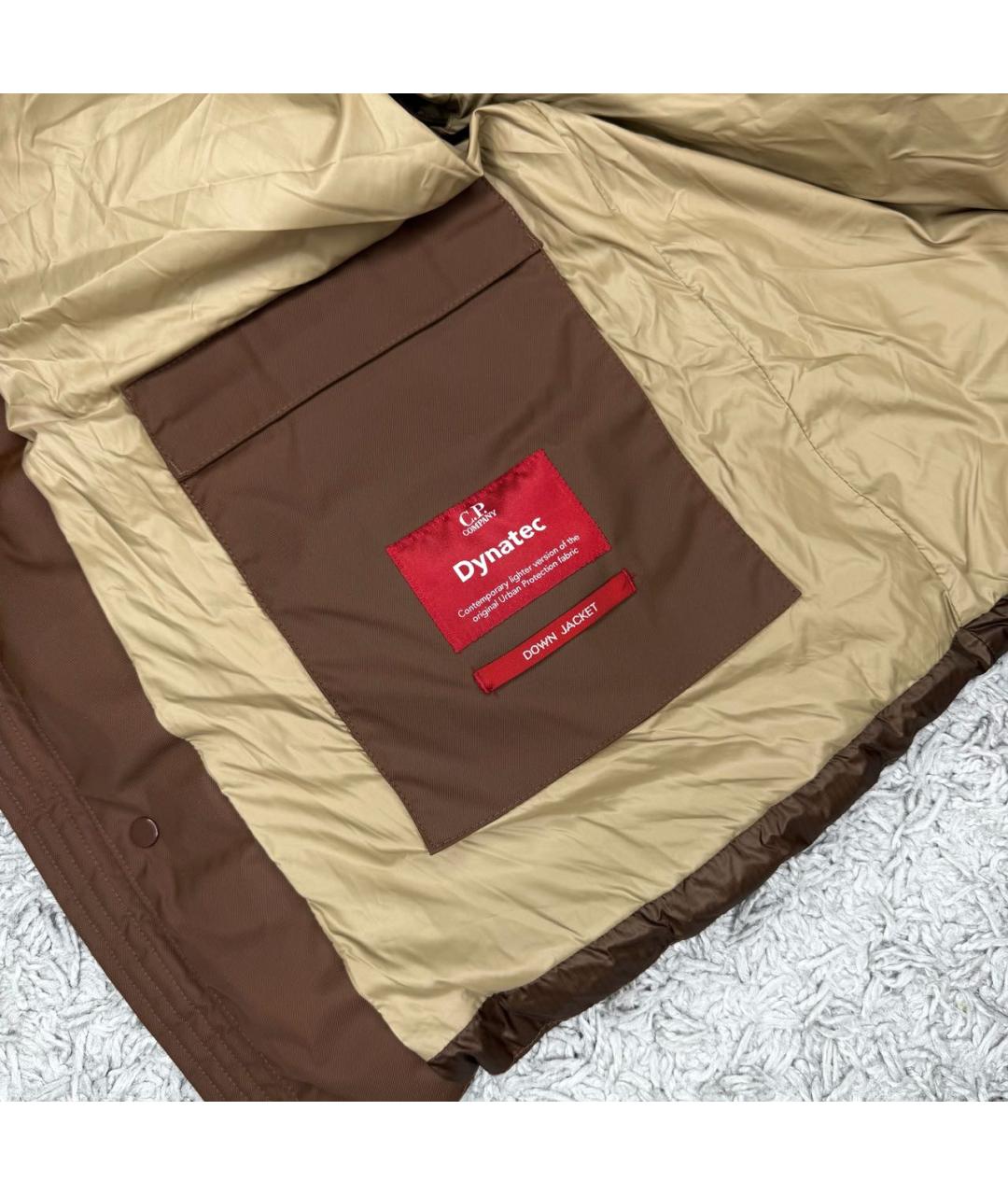 CP COMPANY Коричневый полиэстеровый пуховик, фото 5