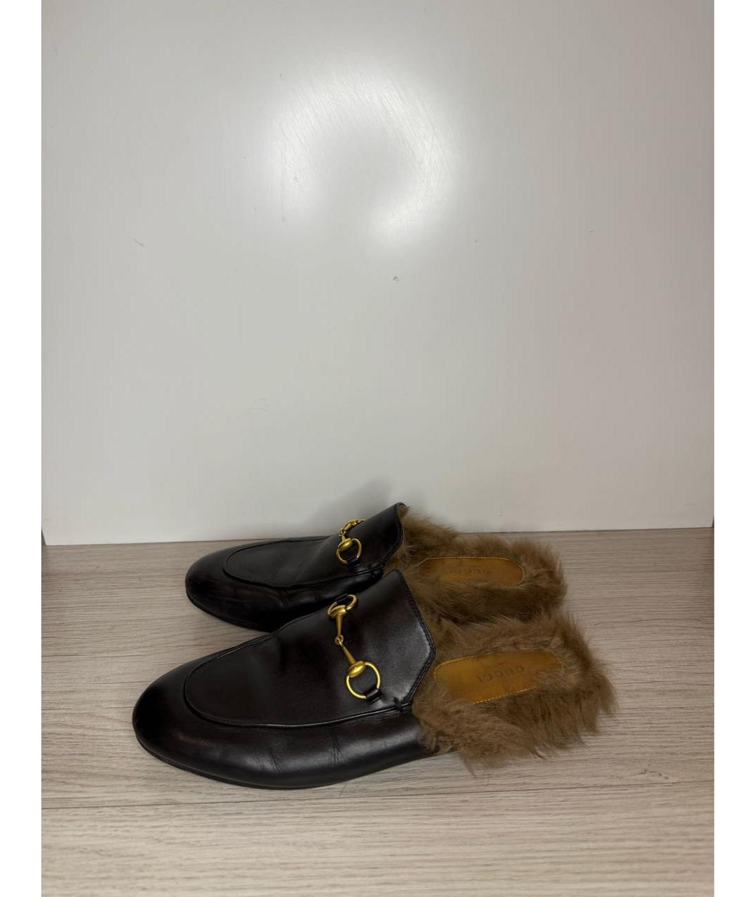 GUCCI Черные кожаные мюли, фото 3