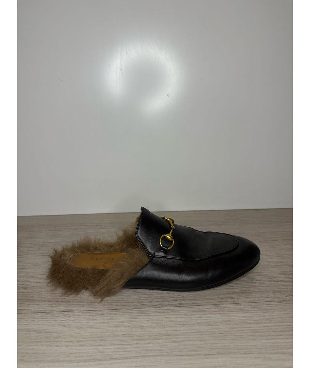 GUCCI Черные кожаные мюли, фото 5