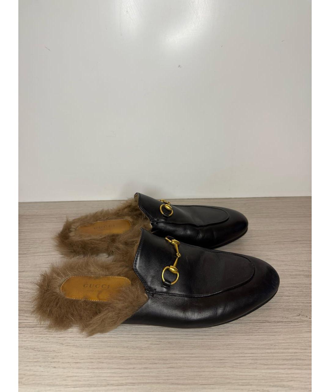 GUCCI Черные кожаные мюли, фото 4