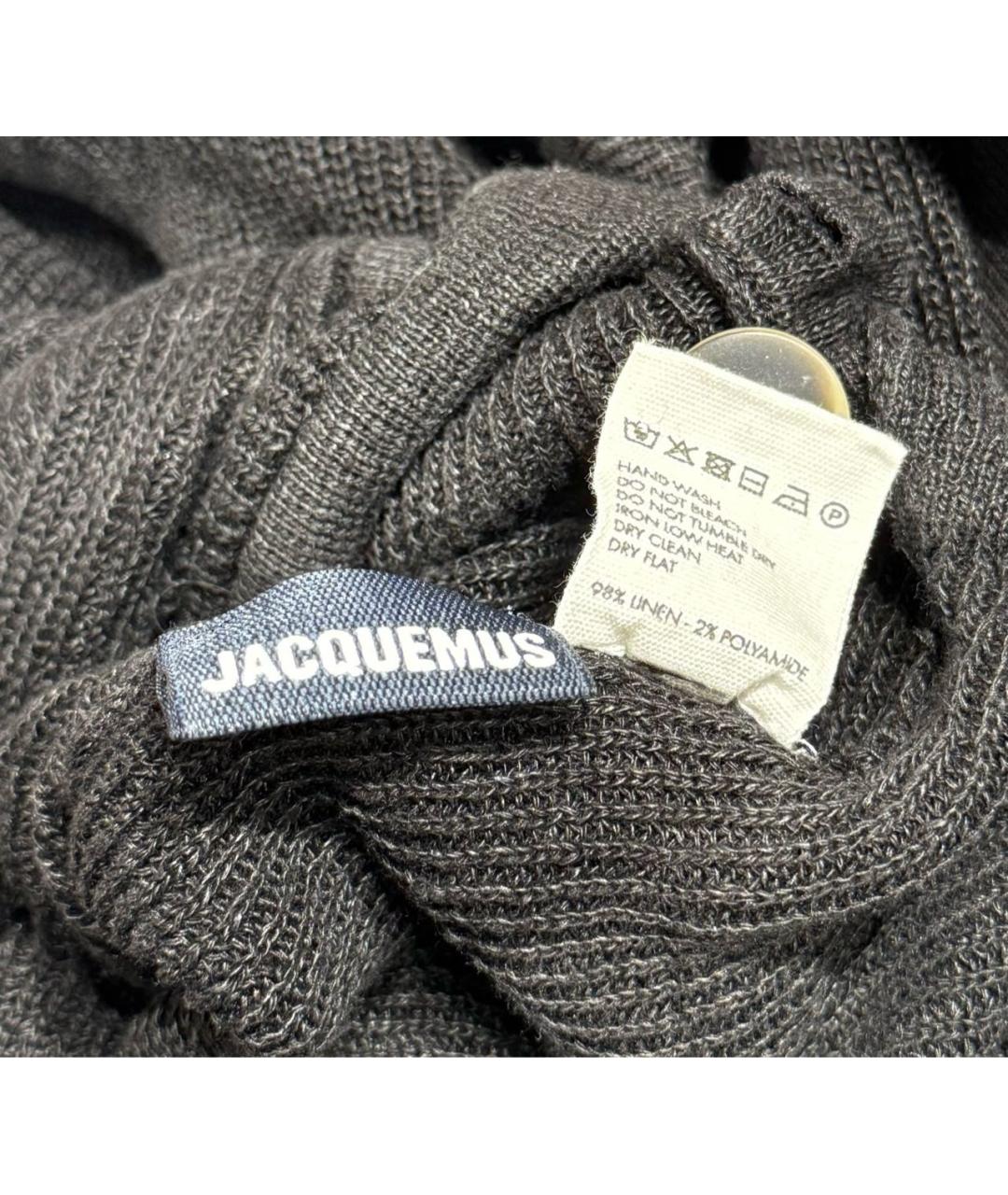 JACQUEMUS Черный льняной кардиган, фото 5