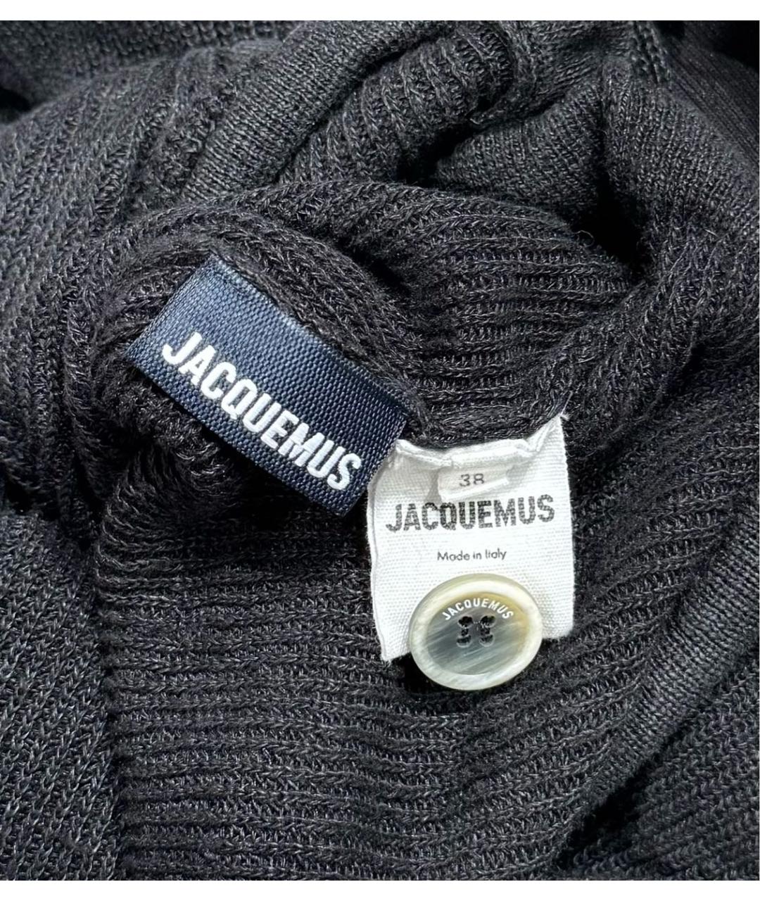 JACQUEMUS Черный льняной кардиган, фото 4