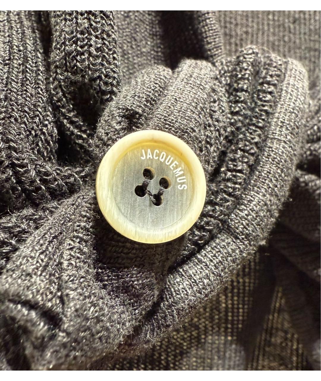 JACQUEMUS Черный льняной кардиган, фото 3