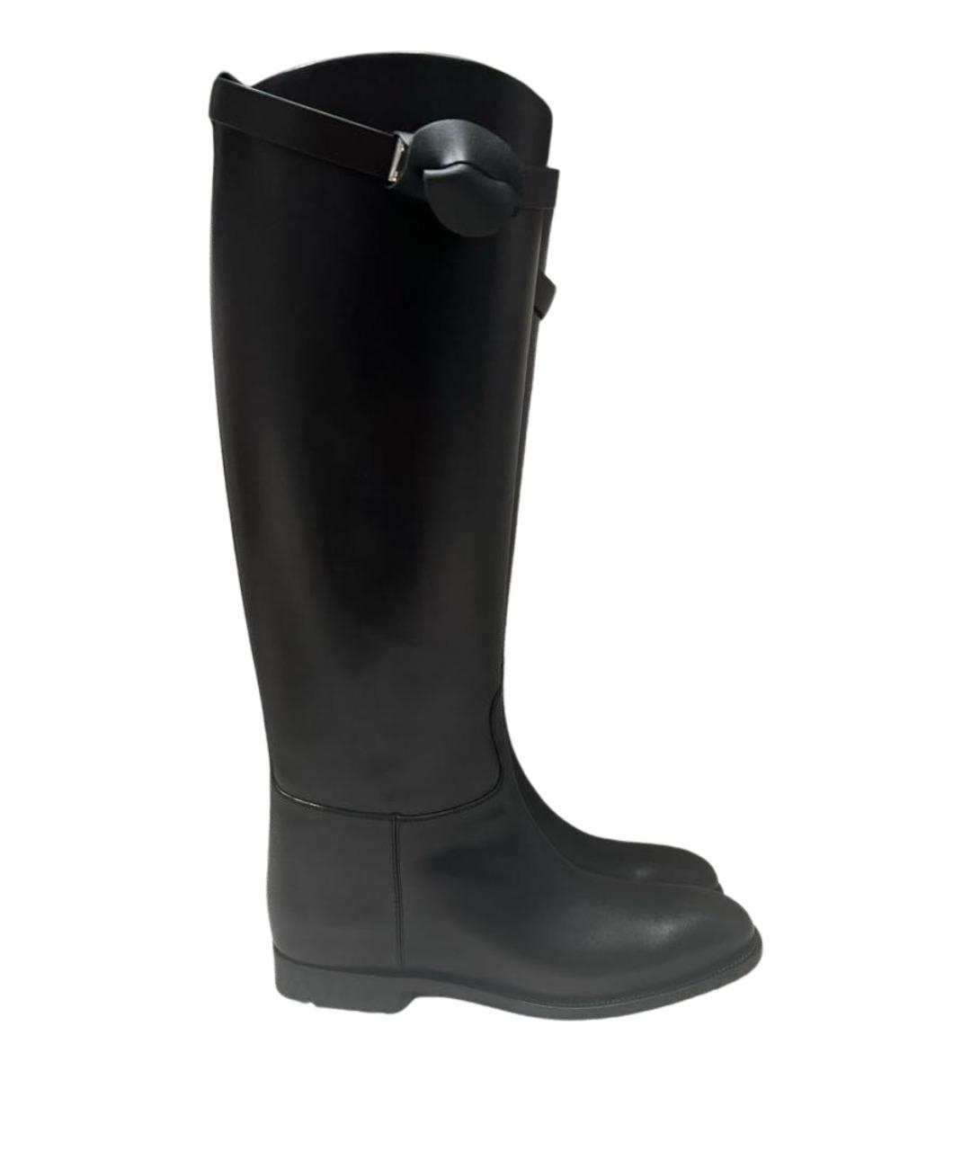 HERMES Черные кожаные сапоги, фото 1