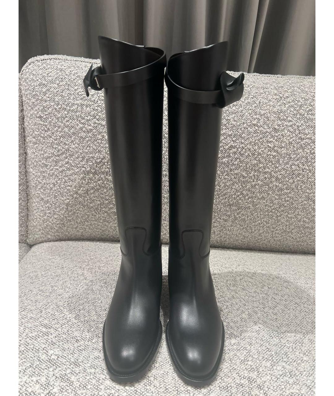 HERMES Черные кожаные сапоги, фото 3