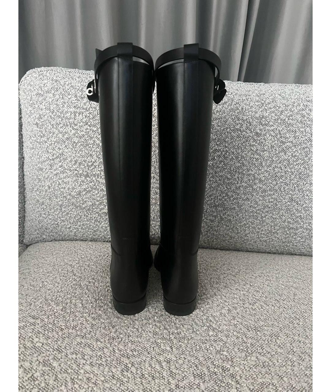 HERMES Черные кожаные сапоги, фото 4