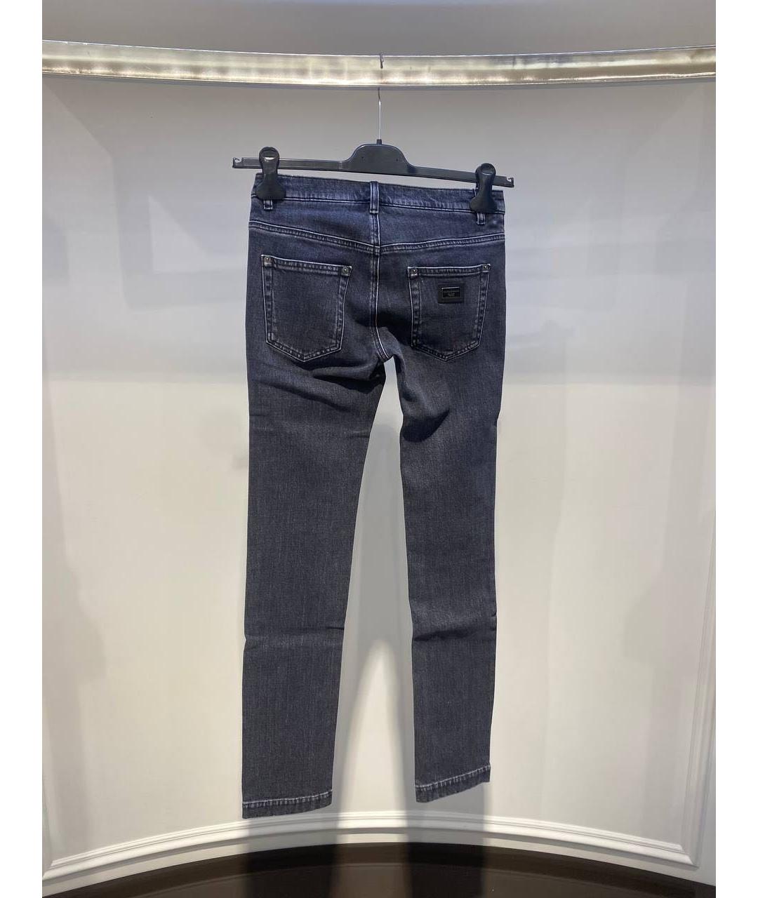 DOLCE&GABBANA Серые хлопковые джинсы слим, фото 2