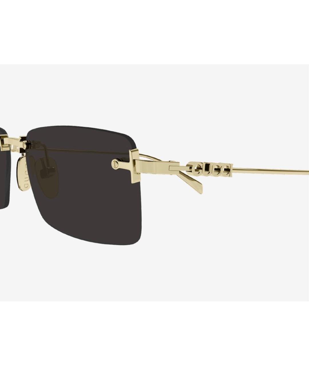 GUCCI Черные металлические солнцезащитные очки, фото 3