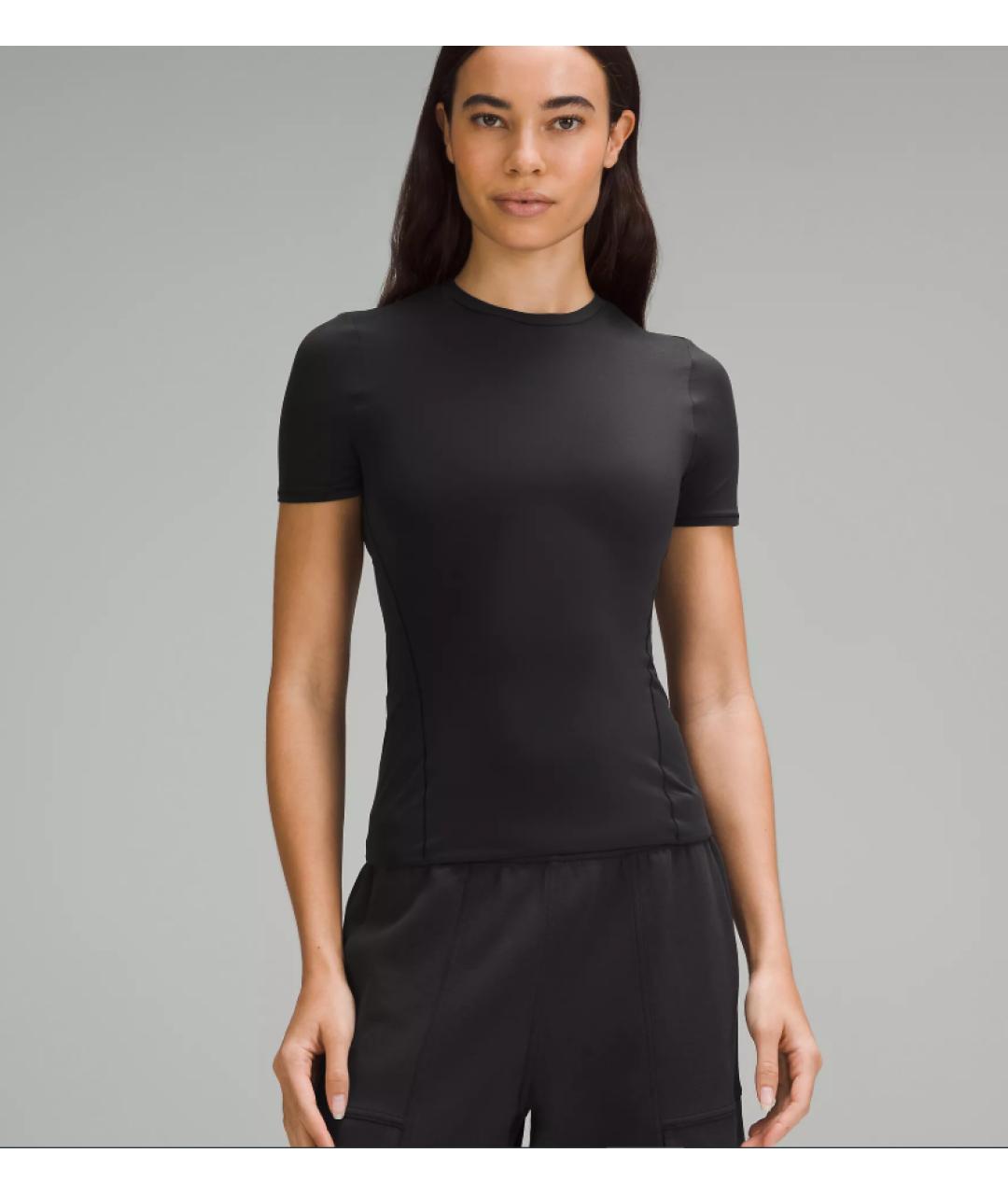 Lululemon Черная синтетическая футболка, фото 3