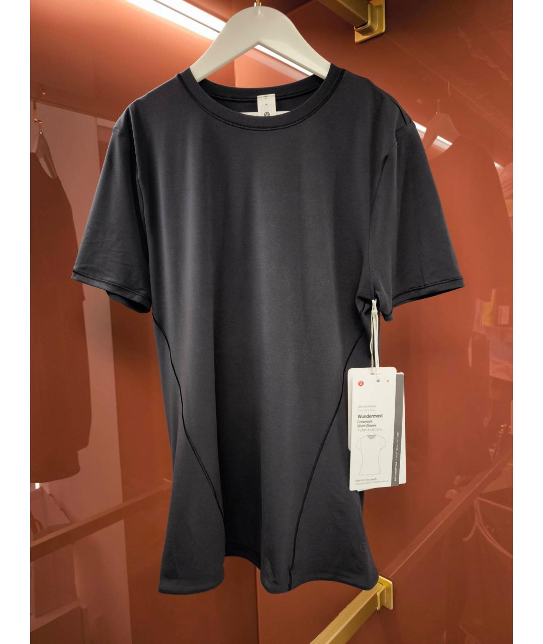 Lululemon Черная синтетическая футболка, фото 5