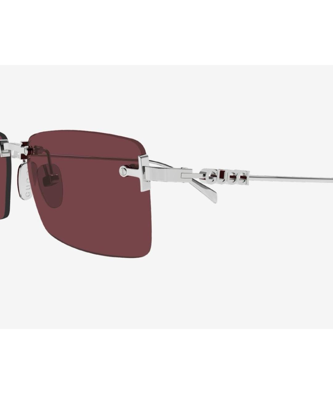 GUCCI Коричневые металлические солнцезащитные очки, фото 3