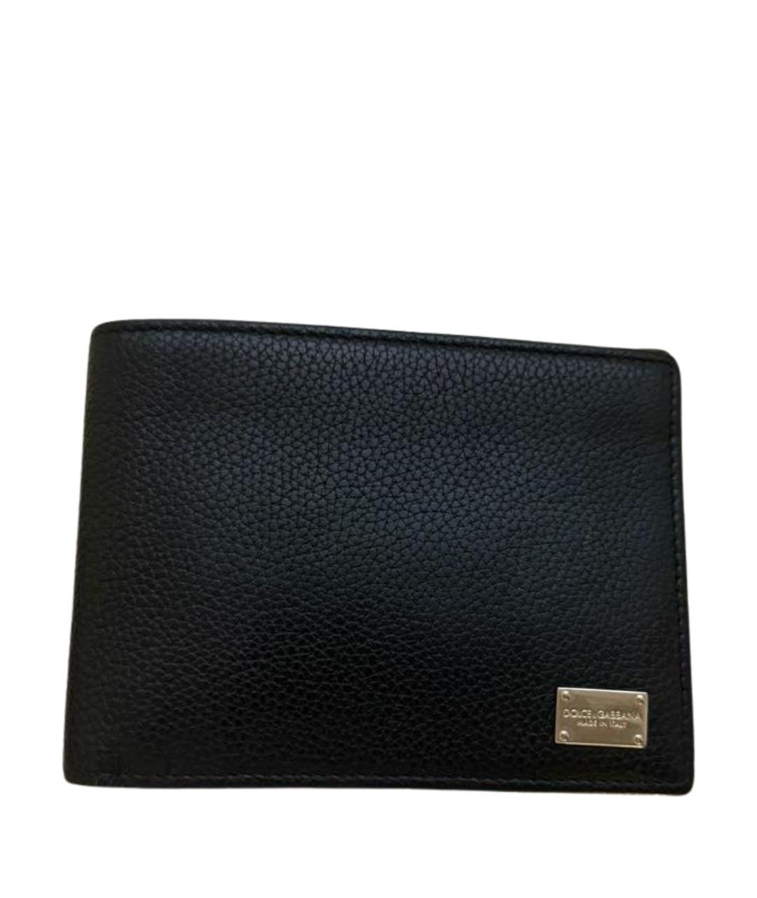 DOLCE&GABBANA Черный кожаный кошелек, фото 1