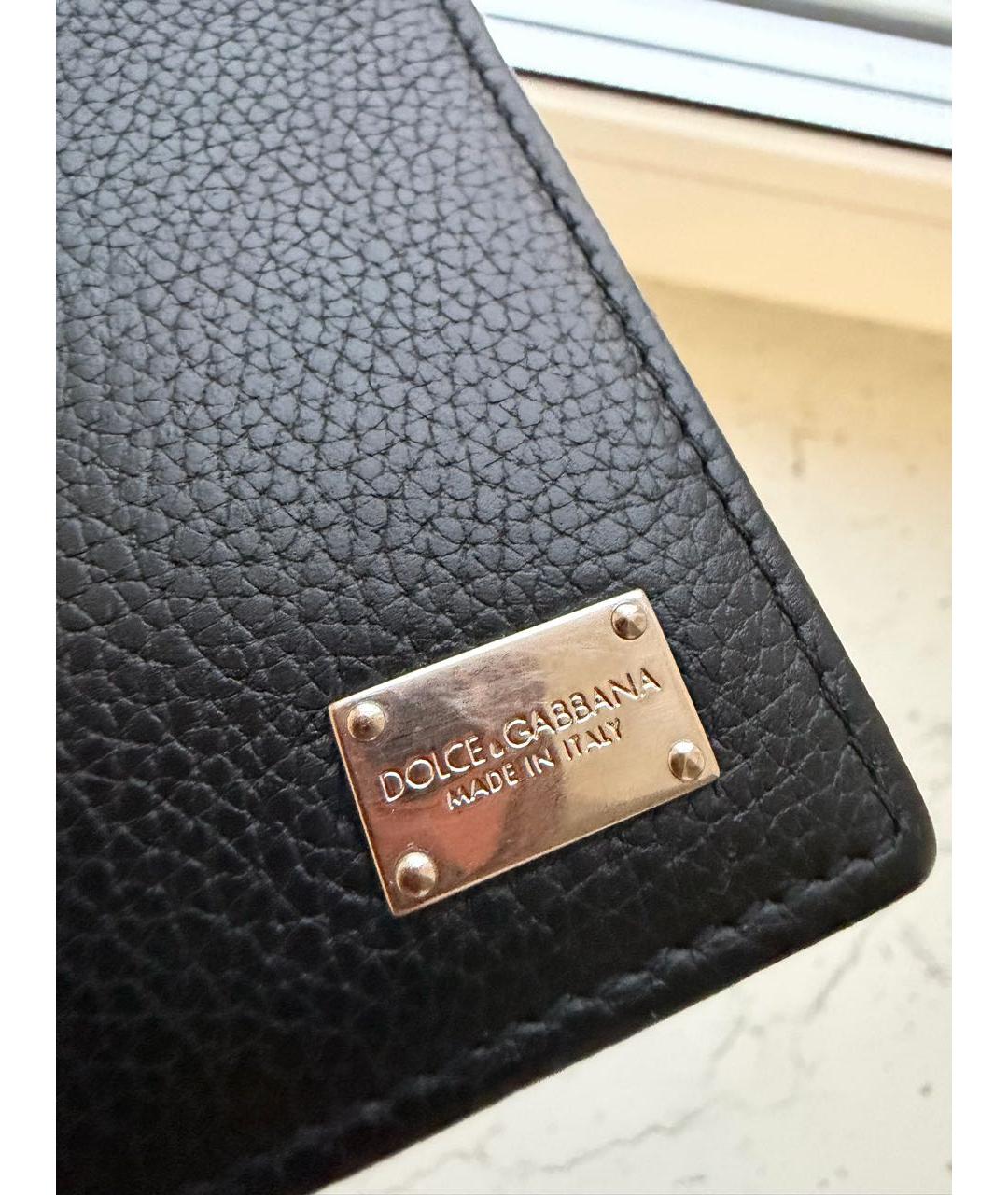DOLCE&GABBANA Черный кожаный кошелек, фото 5