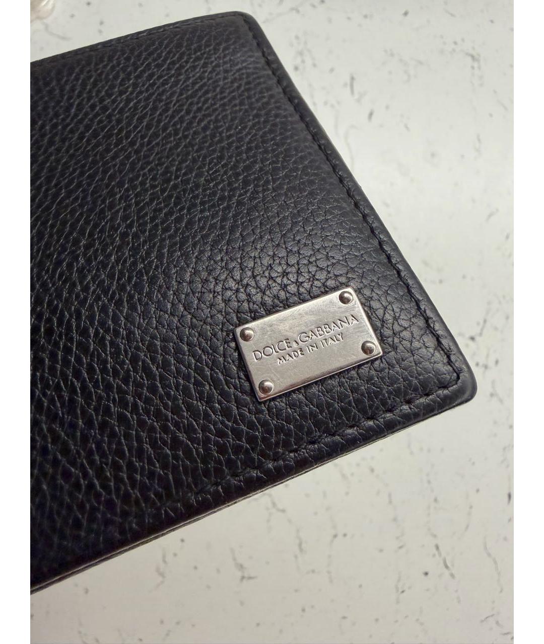 DOLCE&GABBANA Черный кожаный кошелек, фото 8