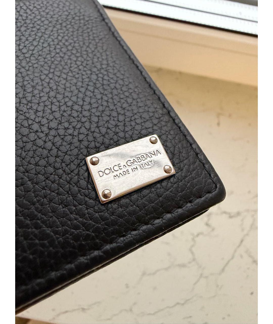 DOLCE&GABBANA Черный кожаный кошелек, фото 6