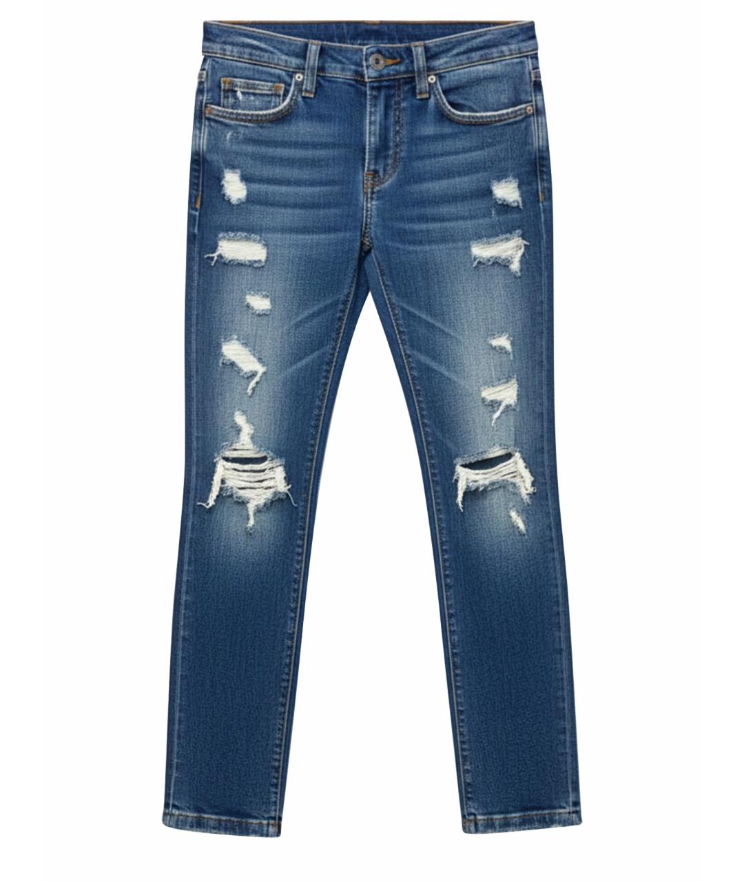 DOLCE&GABBANA Синие хлопковые прямые джинсы, фото 1