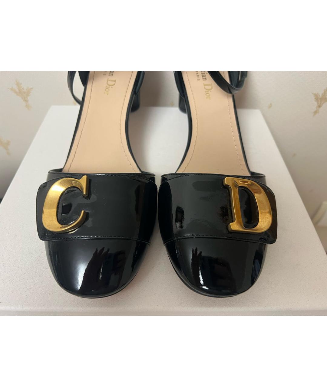 CHRISTIAN DIOR Черные туфли из лакированной кожи, фото 4