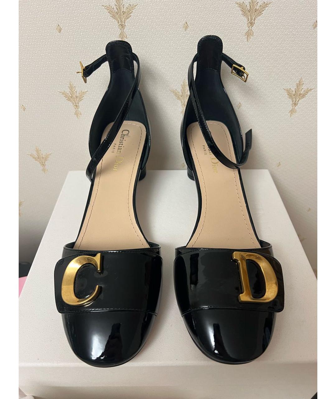 CHRISTIAN DIOR Черные туфли из лакированной кожи, фото 2