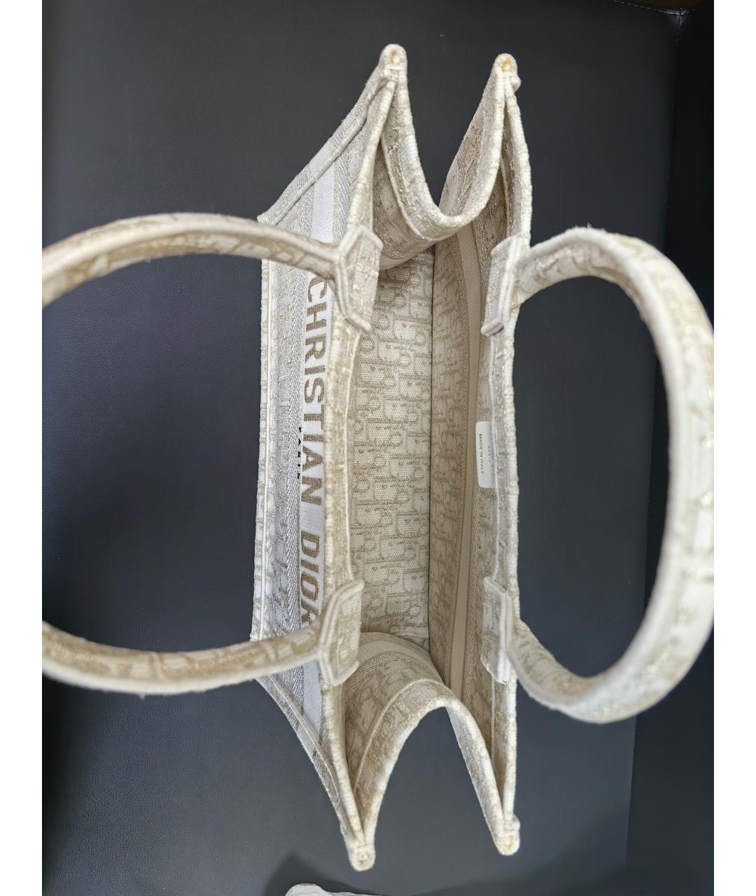 CHRISTIAN DIOR Бежевая хлопковая сумка тоут, фото 4