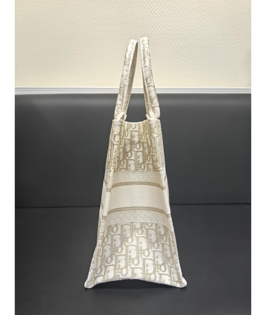 CHRISTIAN DIOR Бежевая хлопковая сумка тоут, фото 2