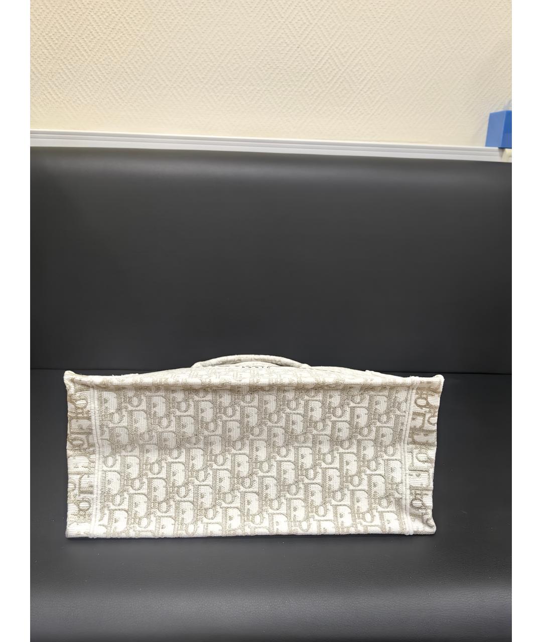 CHRISTIAN DIOR Бежевая хлопковая сумка тоут, фото 8