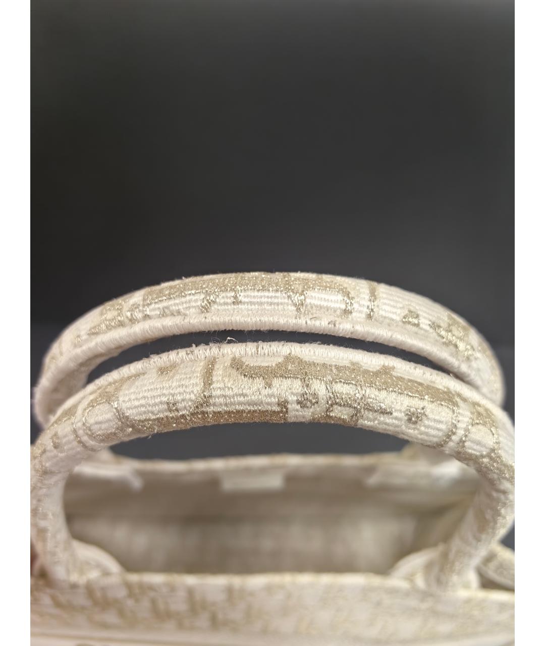 CHRISTIAN DIOR Бежевая хлопковая сумка тоут, фото 5